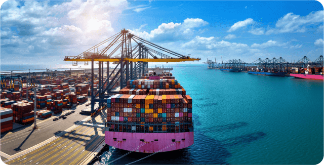 A big ship in a seaport